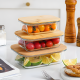 Glass Container With Wooden Lid Large